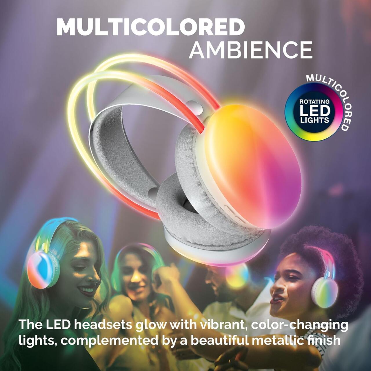 Auriculares Inalámbricos con Luces LED Multicolor